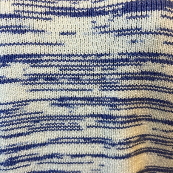 Nine West - Heavyweight Knit Blue & White Funnel Neck Sweater | S NWT - Picture 4 of 9
